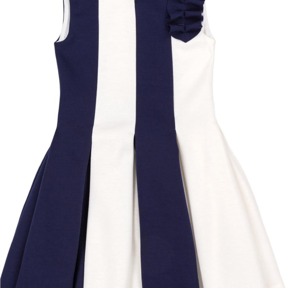 Deux Par Deux Navy and White Kids Dress